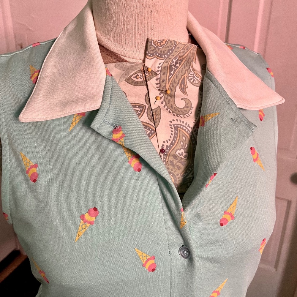 Unique Vintage sleeveless novelty sundress with pockets XL/14